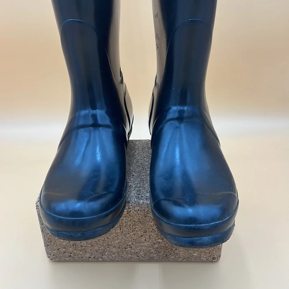 ✨🖤Tall  Gloss Black rain 👢 Boots Size 6M/7F 🧦socks size Large - Picture 5 of 13